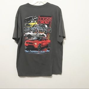 Ford Mustang Cars Gray Shorts Sleeves Shirt